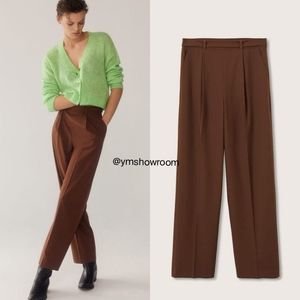 MANGO High-waisted straight pants